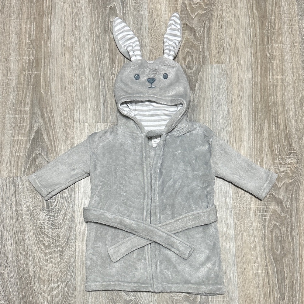 Cute Gray Bunny Hooded Robe for Kids